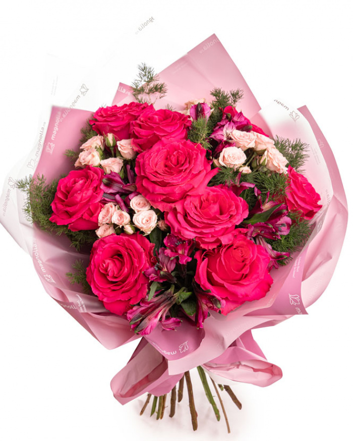 Bouquet of roses and alstroemeria – imaginea 1