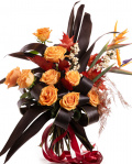 Buchet cu trandafiri și strelitzia „Exotic Halloween” – imaginea 1
