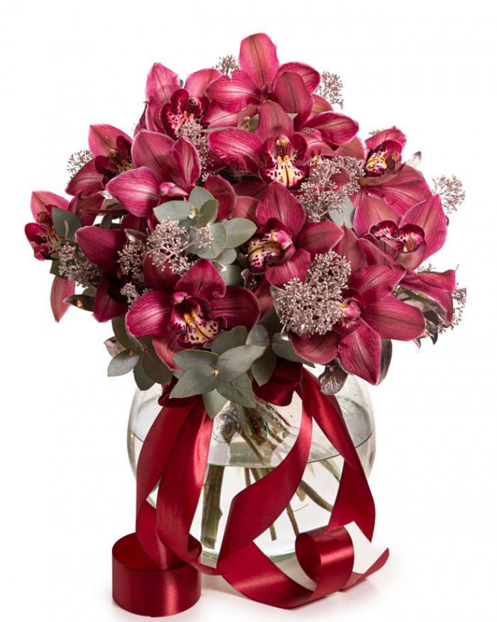 Buchet de iarnă cu orhidee – imaginea 1