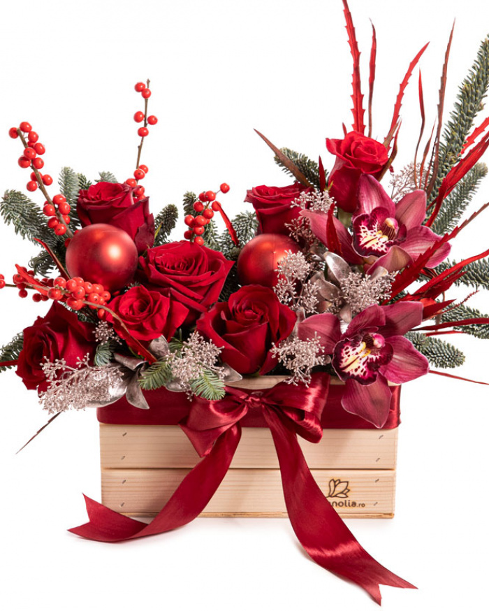 ”Merry Christmas” floral arrangement – imaginea 1