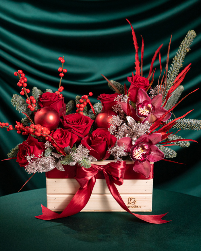”Merry Christmas” floral arrangement – imaginea 3