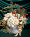 ”Pure Elegance” arrangement with white roses – imaginea 3