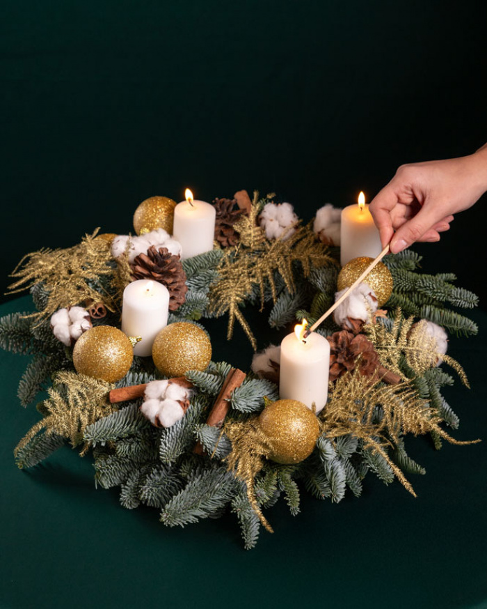 Coroniță de Advent cu lumânări – imaginea 3
