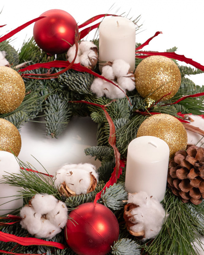 Coroniță de Advent cu bumbac și accesorii – imaginea 2