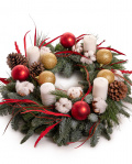 Coroniță de Advent cu bumbac și accesorii – imaginea 1