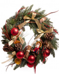 Door wreath with Christmas accessories – imaginea 1