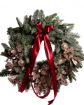 Christmas wreath made of natural fir with gold accents – imaginea 1