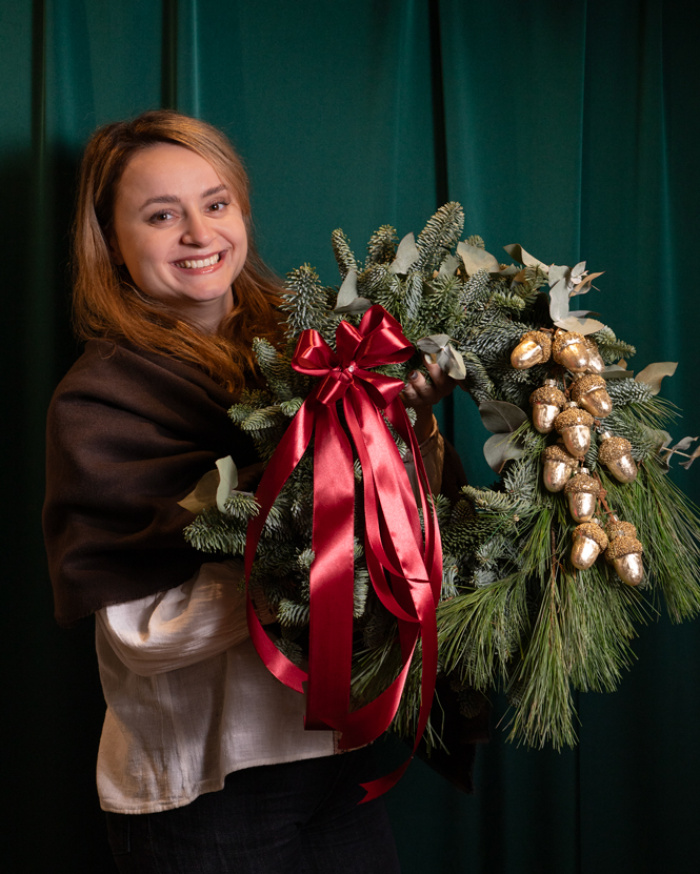 "Evergreen" door wreath – imaginea 3