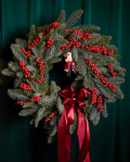 Christmas set – Fir and Ilex wreath and table arrangement – imaginea 4