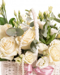 Coş elegant trandafiri si eustoma – imaginea 2