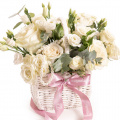 Coş elegant trandafiri si eustoma