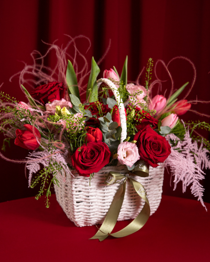 ”Velvet Bloom” Flower Basket – imaginea 3