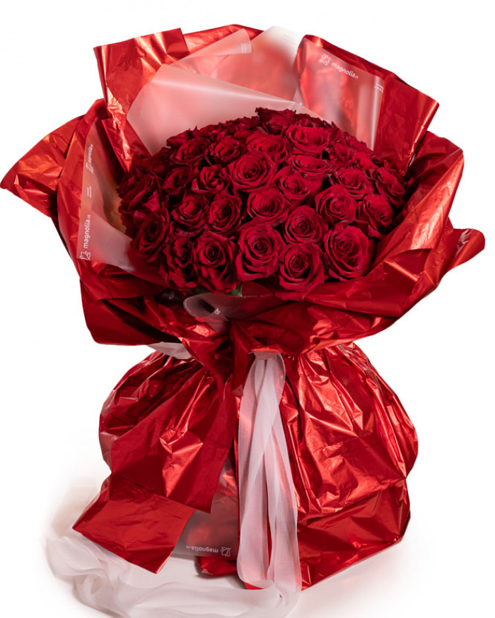 Buchet spectaculos cu trandafiri roșii „Duchess of Love” – imaginea 2