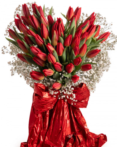 Buchet lalele roșii „Mon Amour"