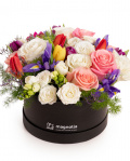 Aranjament floral Colorful Gift, varianta premium