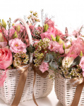 Set aranjamente florale în coș pentru mama si fiica, detaliu