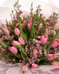 Buchet cu 41 lalele roz „Blush Symphony” – imaginea 3