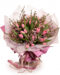 Buchet cu 41 lalele roz „Blush Symphony” – imaginea 2