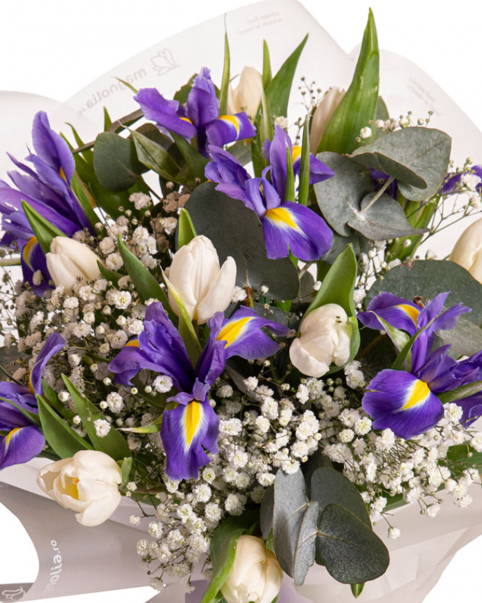 Bouquet of tulips and irises – imaginea 2