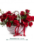 ”Classic Romance” Red Roses Big Basket – imaginea 1