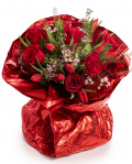 Buchet de trandafiri rosii si allele, varianta premium