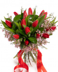 Buchet cu Lalele si Chamelaucium varianta premium