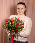 Buchet cu Lalele si Chamelaucium varianta premium, marime