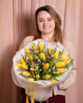 Buchet cu lalele galbene, varianta premium, marime