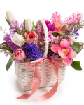 Cosulet cu flori colorate de primavera, varianta premium