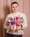 Cosulet cu flori colorate de primavara, varianta premium, marime