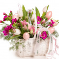 Coș cadou cu flori „Easter morning”