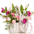 Coș cadou cu flori „Easter morning”