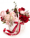 Floral Basket with Ranunculus and Roses – imaginea 1