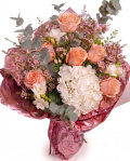 Orange Rose and Freesia Bouquet – imaginea 1