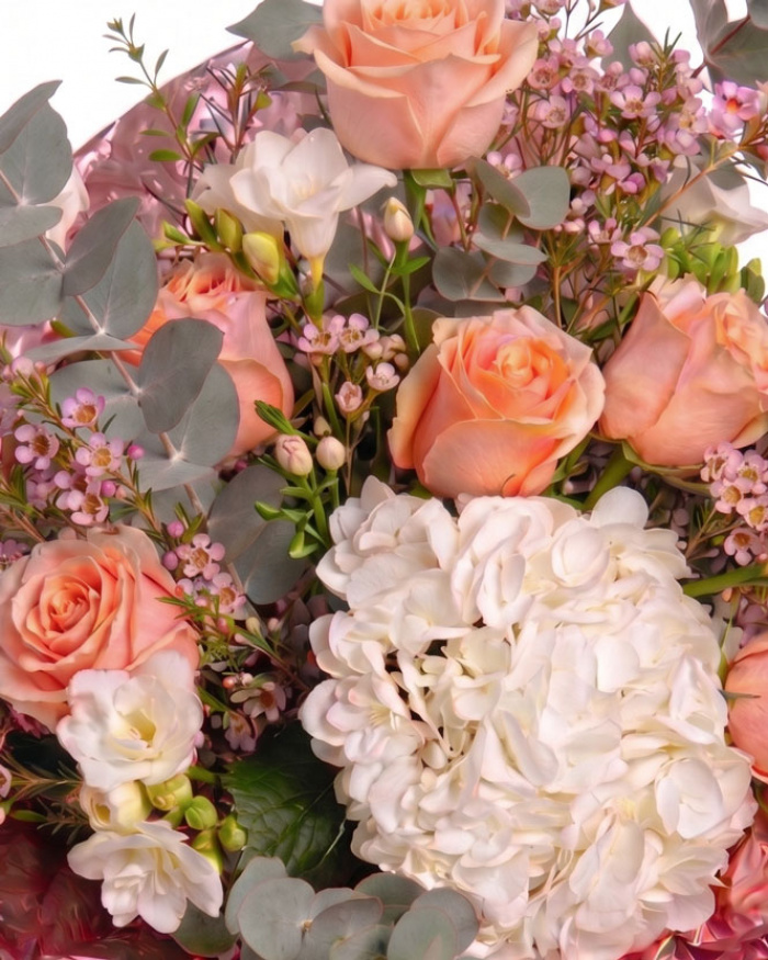 Orange Rose and Freesia Bouquet – imaginea 2