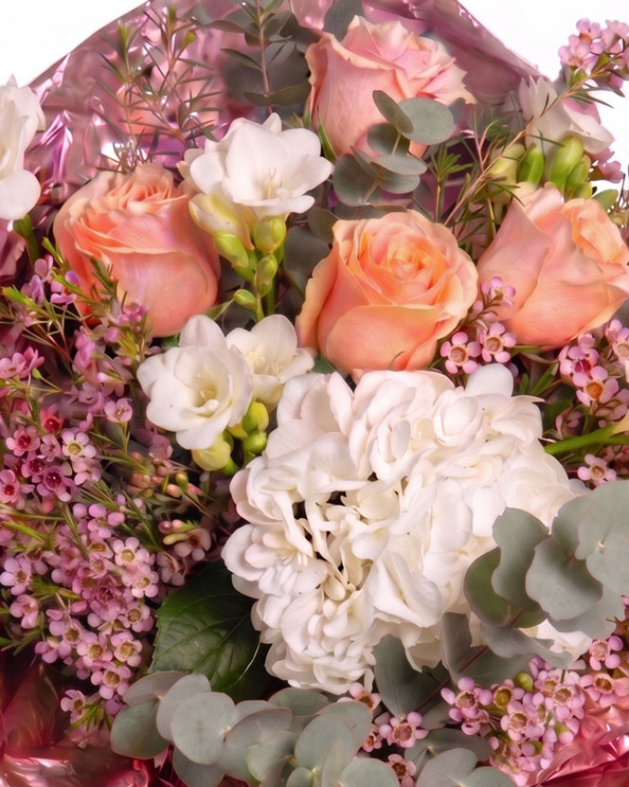 Orange Rose and Freesia Bouquet – the image 2