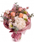 Orange Rose and Freesia Bouquet – the image 1