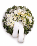 Funeral wreath with chrysanthemums and carnations – imaginea 1