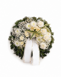Funeral wreath with chrysanthemums and carnations – imaginea 3