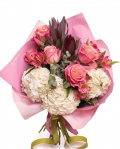 Buchet cu trandafiri roz și hortensii "Whisper of Beauty" – imaginea 1