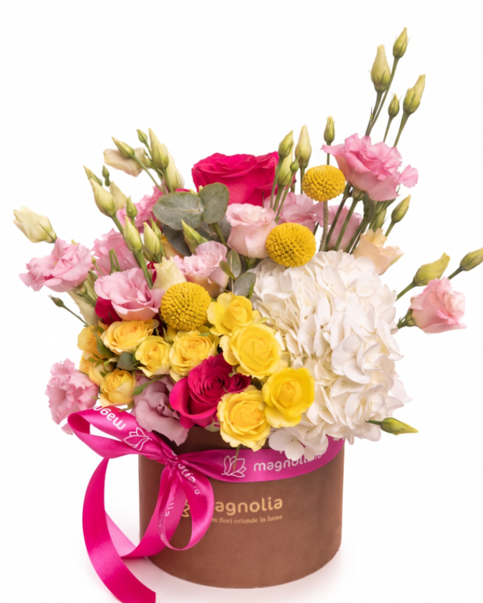 "Magic of Colors” Floral Box Arrangement – imaginea 1