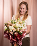 Buchet trandafiri albi „Romance" – imaginea 3