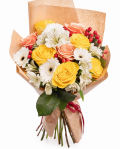 Buchet gerbera si trandafiri – imaginea 1