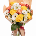 Buchet gerbera si trandafiri