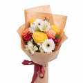 Buchet gerbera si trandafiri