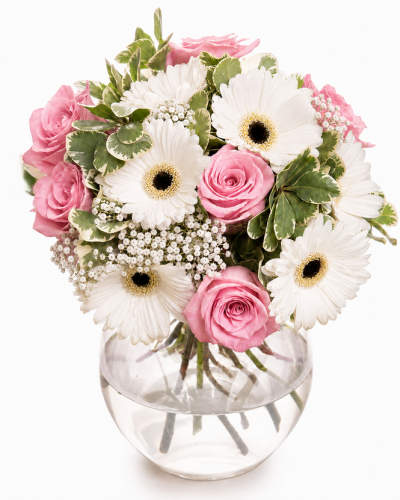 Bouquet with roses and gerbera