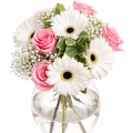 Buchet trandafiri și gerbera