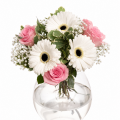 Buchet trandafiri și gerbera