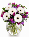 Buchet cu lalele si gerbera – imaginea 1