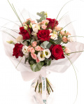 Rose and Eustoma Bouquet "Graceful" – imaginea 1